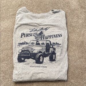 Vineyard Vines Kids T-Shirt with Jeep Graphic - Gray